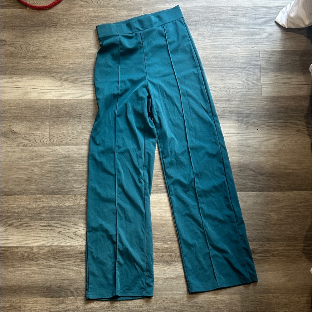 Teal High-Waisted Women's Pants